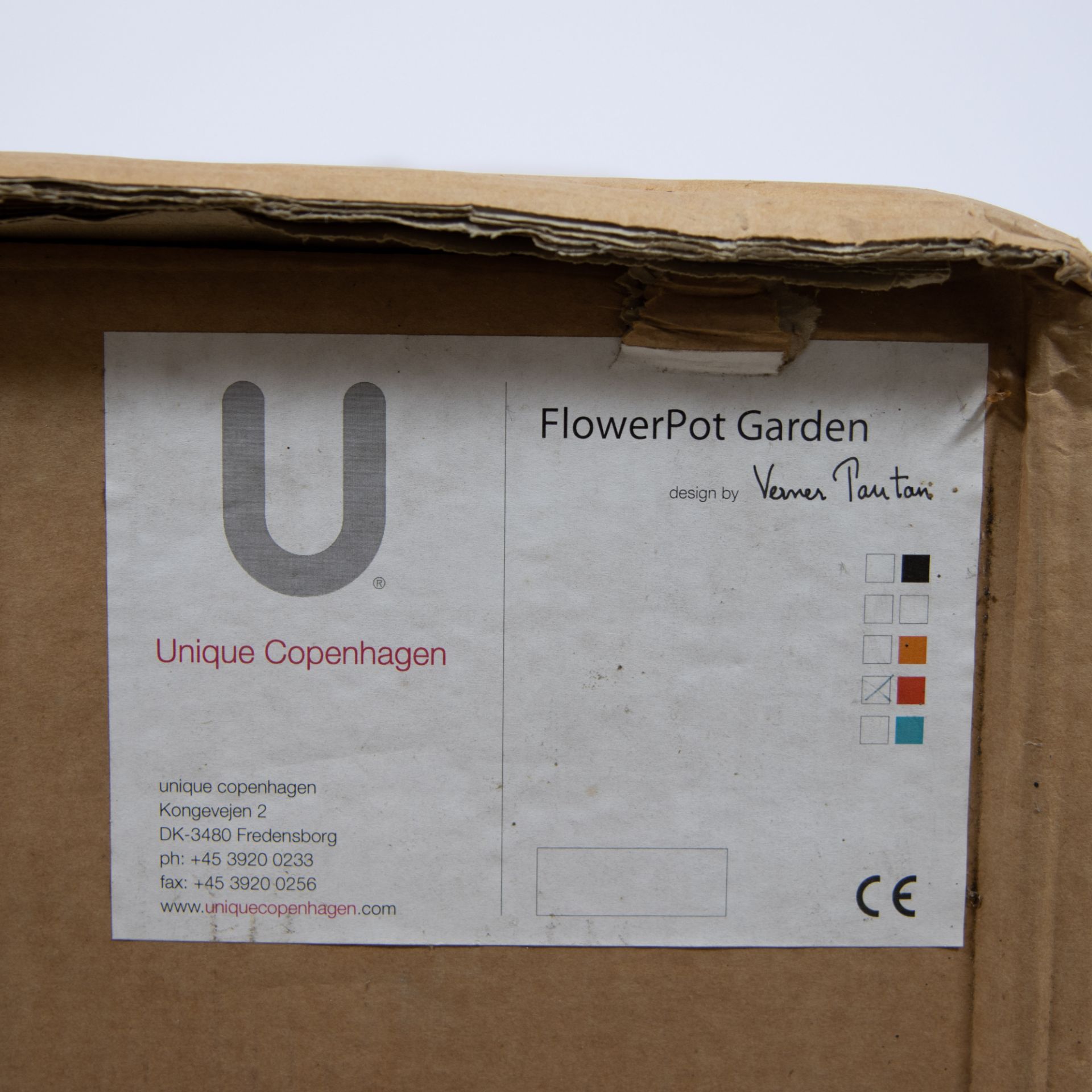 Red flowerpot garden lamp VP5 Design Verner Panton 1969, with originale box - Image 3 of 3