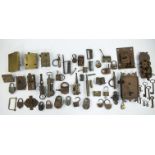 Collection of old antique locks and keys