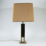 Vintage table lamp in gold and silver brass, in the style of Willy Rizzo
