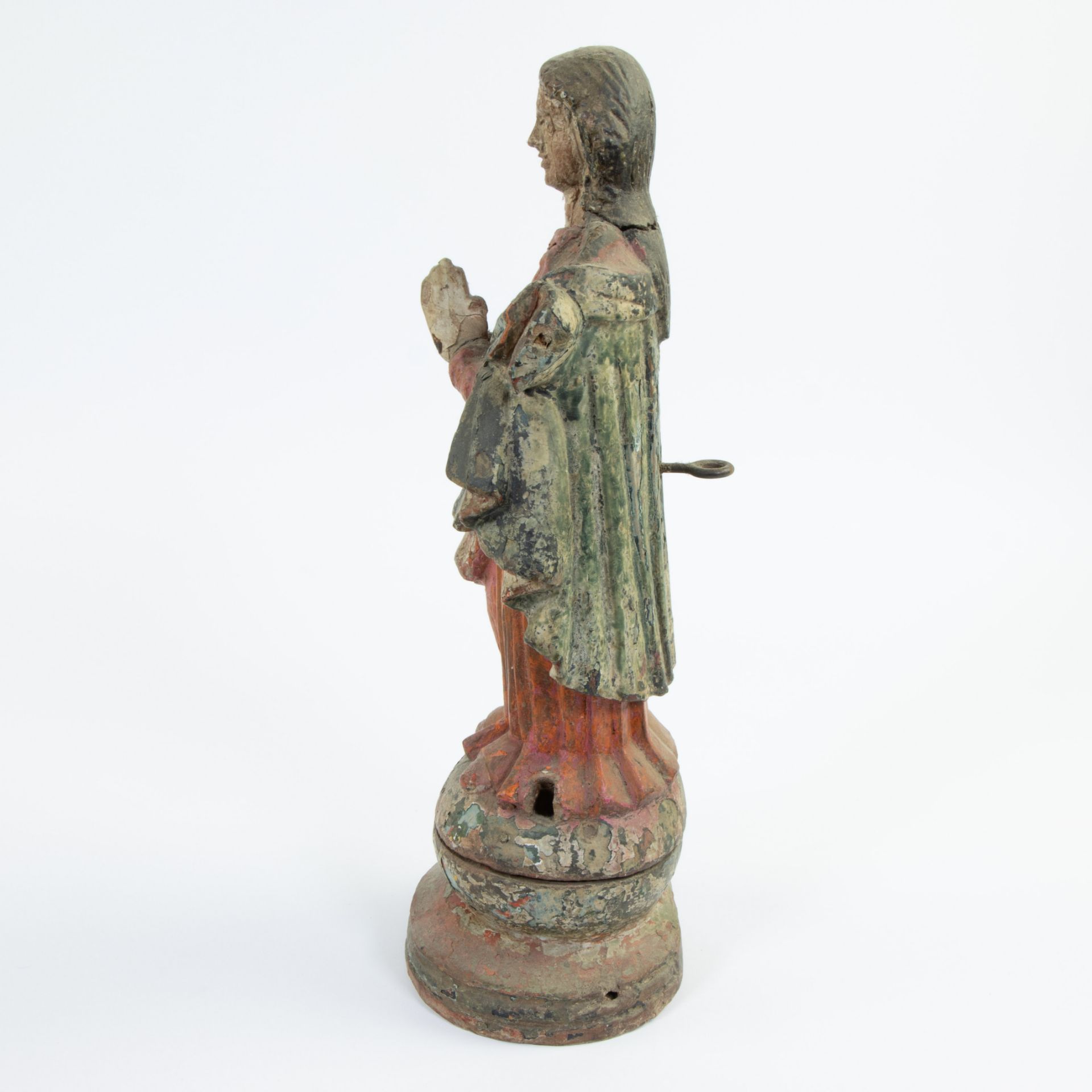 Wooden statue Madonna with original polychromy, Spanish or South America, 18th century - Image 2 of 4