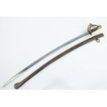 French or Belgian cavalry sabre Nap III with scabbard