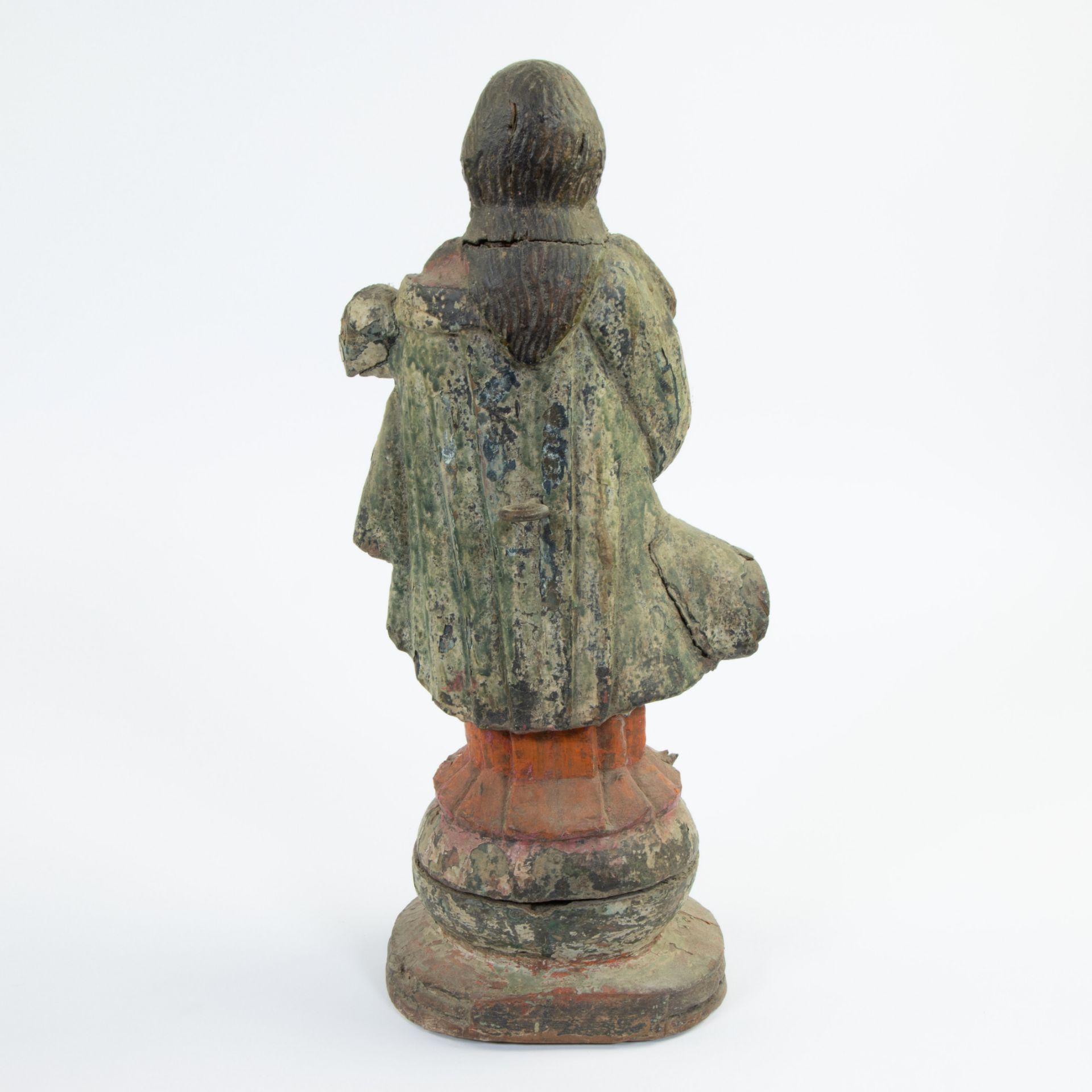 Wooden statue Madonna with original polychromy, Spanish or South America, 18th century - Image 3 of 4