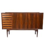 Danish sideboard in Brazilian rosewood design Arne Vodder for SIBAST, compartment with 7 drawers and