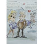 Cartoon drawing with Michel Verschueren, 30th Anderlecht title, signed and dated 9/05/2010.