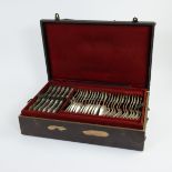 Case with silver cutlery, silver 800, monogram on case MM.