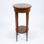 Side table with marquetry and slider, French