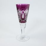 Val Saint Lambert Vase SCHEFFEL. purple and clear cut crystal wedding cup