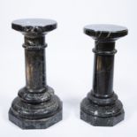 Lot of 2 marble column pedestals