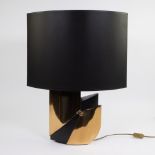 Lamp by Esa Fedrigolli circa 1970, Italy, polished and patinated gilt bronze, signed.
