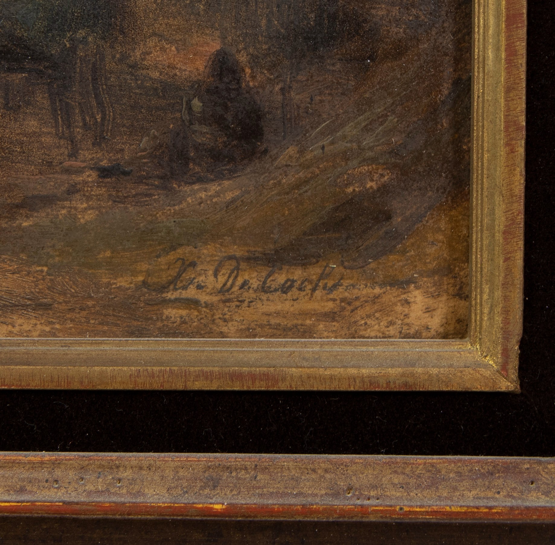 Xavier DE COCK (1818-1896), oil on cardboard, Interior, signed. - Image 3 of 4