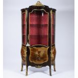 Beautiful display case style Louis XV with bronze fittings and decorated with romantic scenes