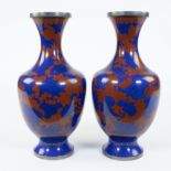 Pair of Chinese cloisonné vases, circa 1920