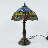 Lamp style Tiffany with decor of dragonflies