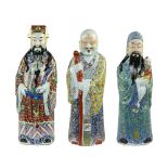 Fu Lu Shou, three Chinese lucky gods, ceramics probably 19th century