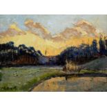 Charles HALLEMEERSCH (1889-1958), oil on canvas Landscape, signed