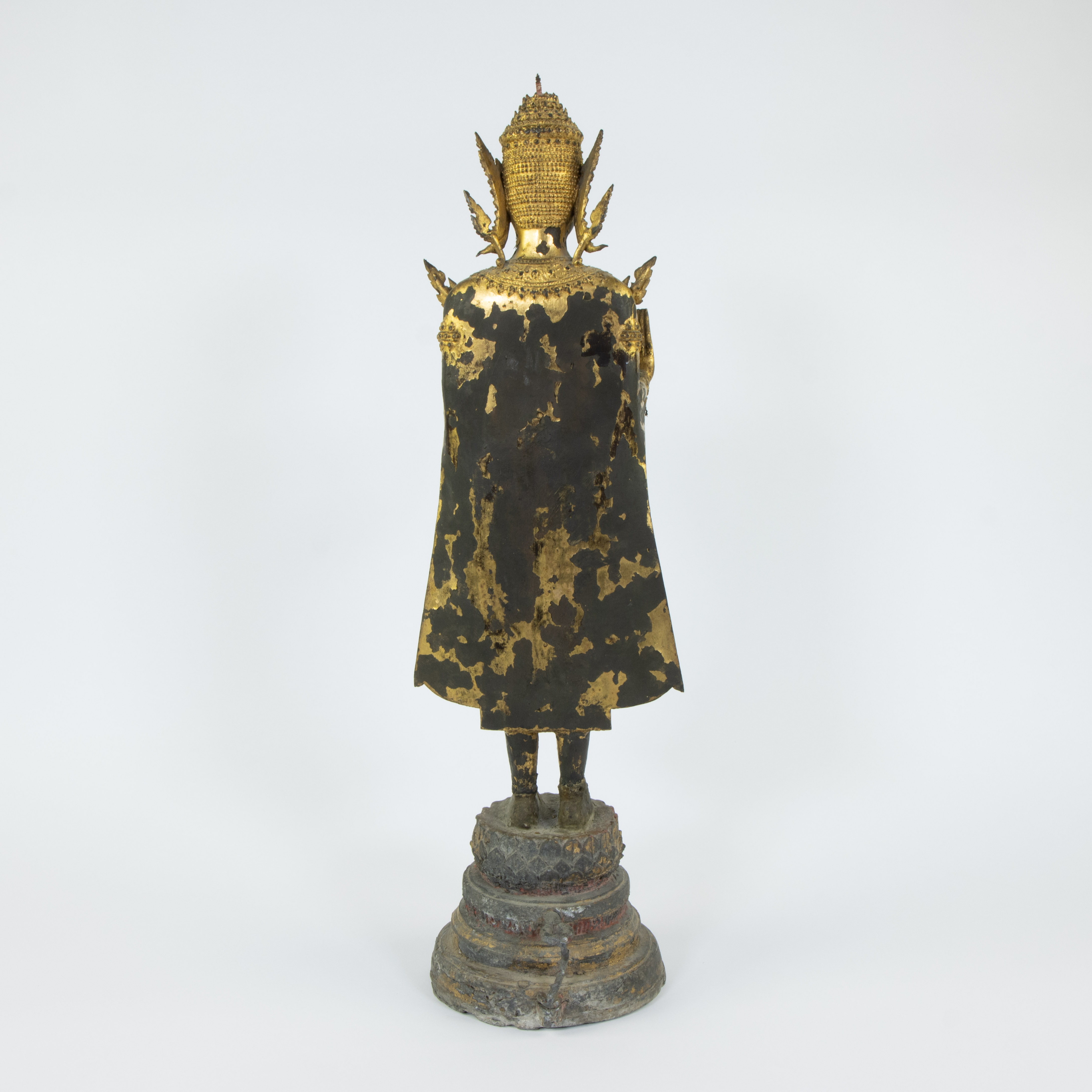 Thai Rattanakosin gilt bronze Buddha, 19th century - Image 3 of 5