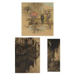 Lot of etchings Jules DE BRUYCKER (1870-1945), etching Ruelle, signed and Albert BAERTSOEN (1866-192