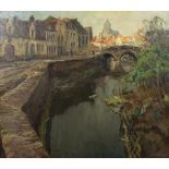 Emile ROMMELAERE (1873-1961), oil on canvas View of Bruges, signed and dated 1895