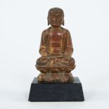 China, wooden Amitabha Buddha with polychromy, 18th century