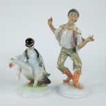 2 Herend porcelain figures, marked