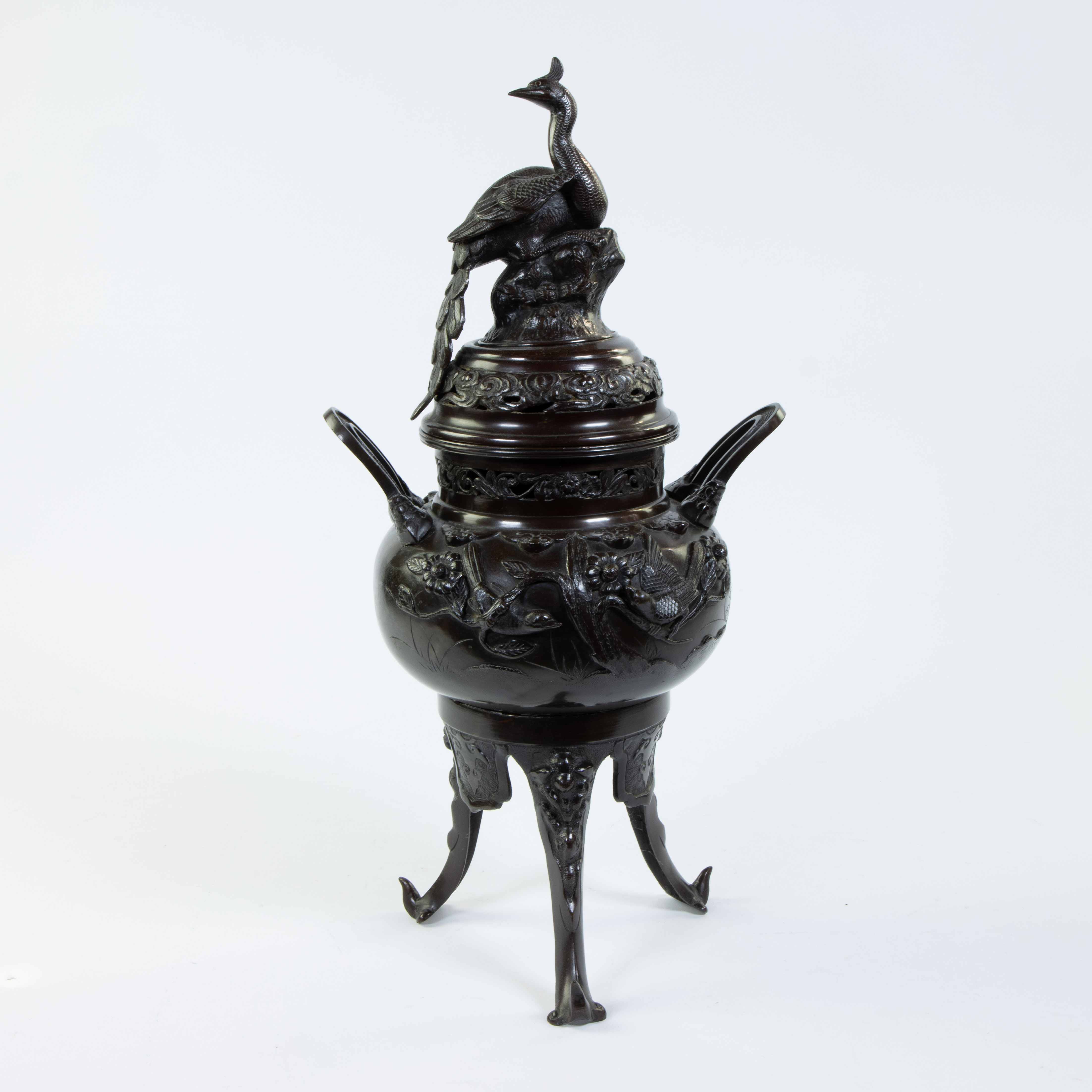 Japanese bronze incense burner, 19th century