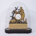 Exceptional Empire clock signed Piolaine à Paris, represents Orpheus playing the flute surrounded by