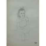 Alice FREY (1895-1981), drawing of a girl, studio stamp Alice Frey