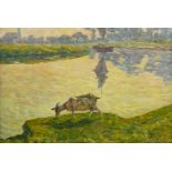 Modest HUYS (1874/75-1932), oil on canvas Animated View on the Lys, signed
