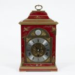 Elliott of London, red Chinoiserie clock, made in England