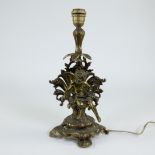 Bronze lampadaire with cherub and bunch of grapes