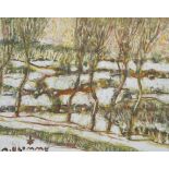 Alfons BLOMME (1889-1979), oil on panel Winter forest view, signed