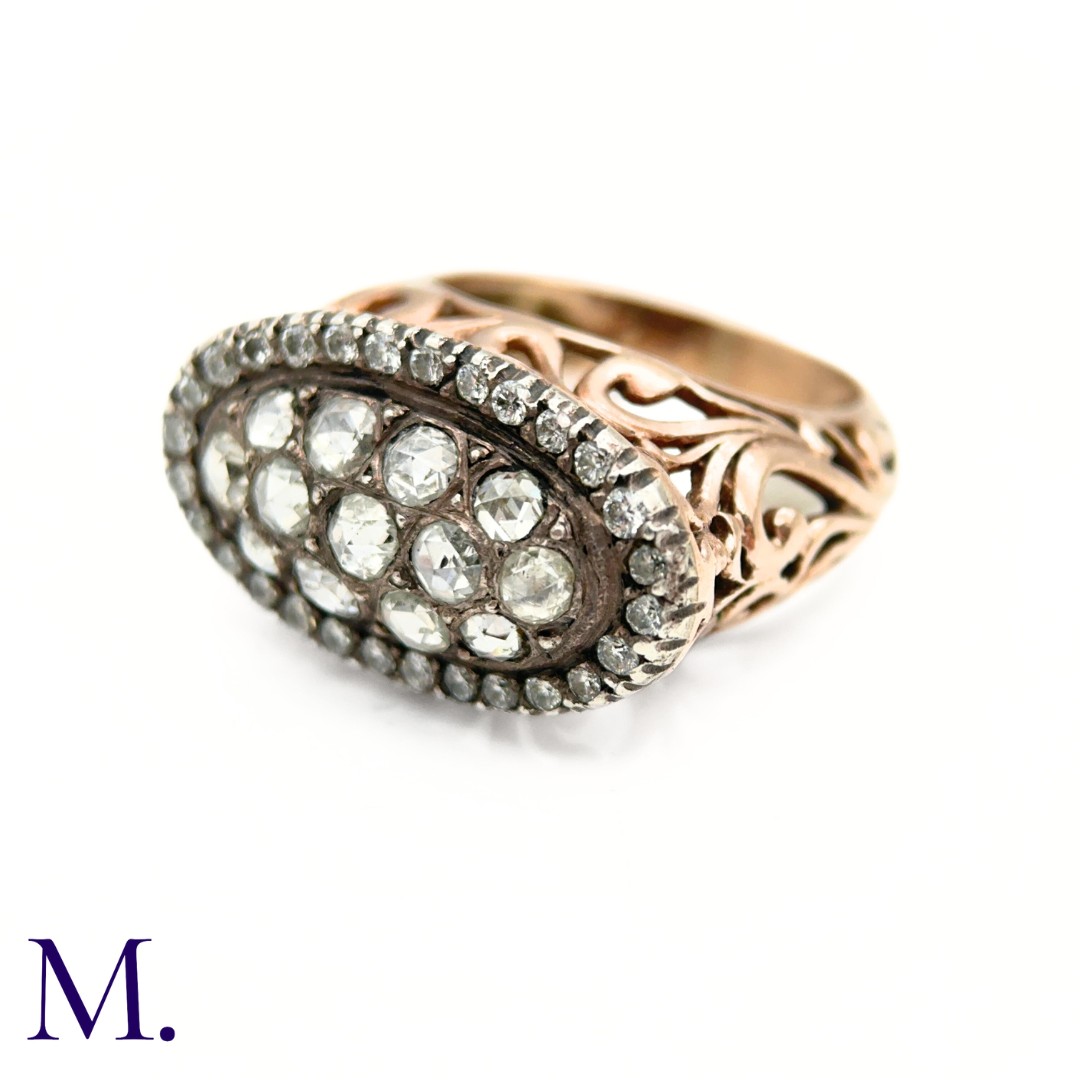 An Antique Diamond Cluster Open-Work Ring - Image 4 of 6