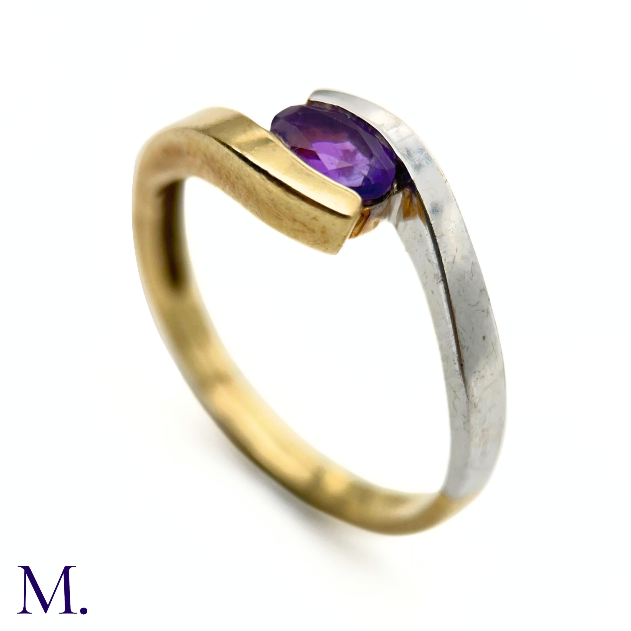 NO RESERVE - A Bi-Colour Gold and Amethyst Ring - Image 5 of 7