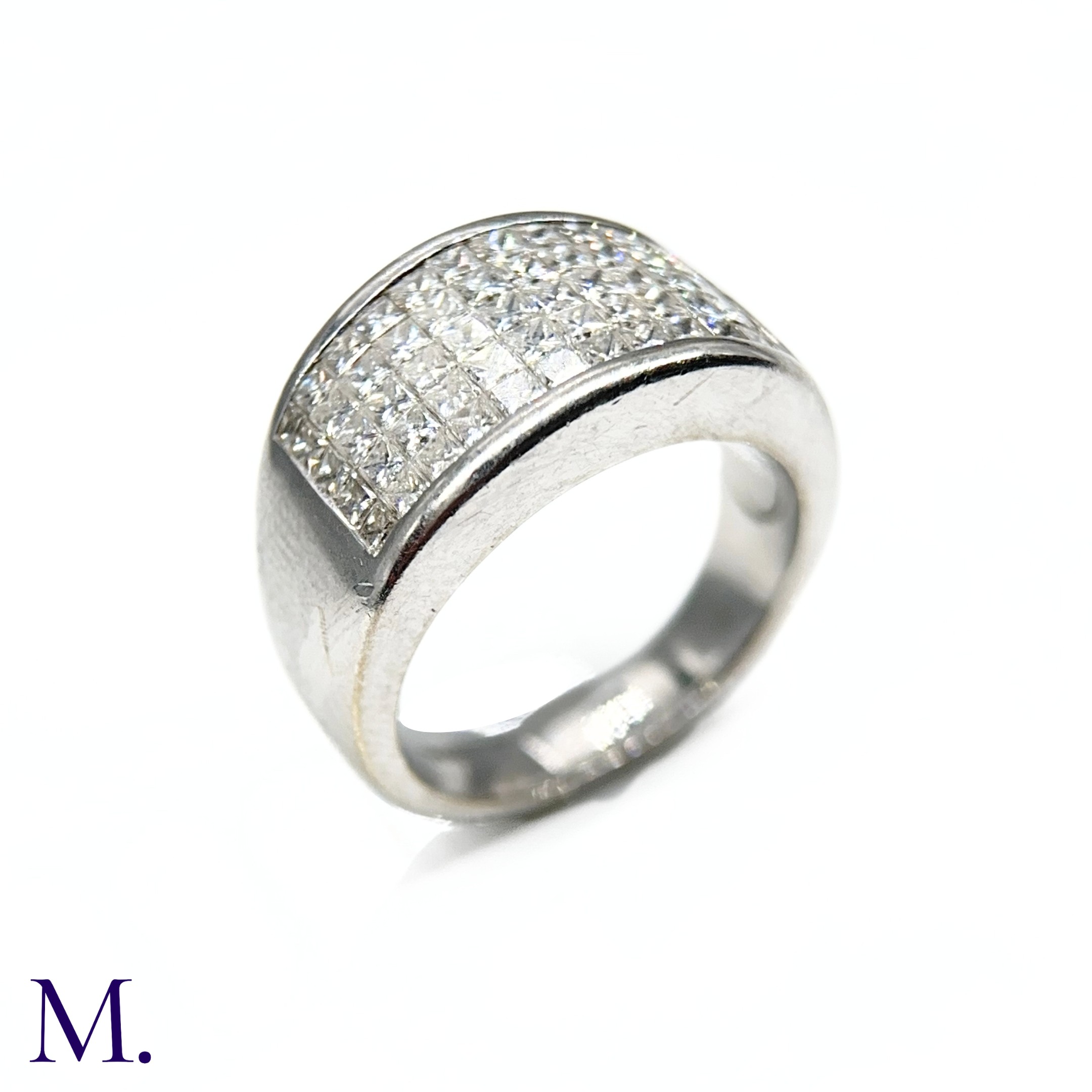 An 5-Row Asscher-cut Diamond Ring - Image 3 of 7