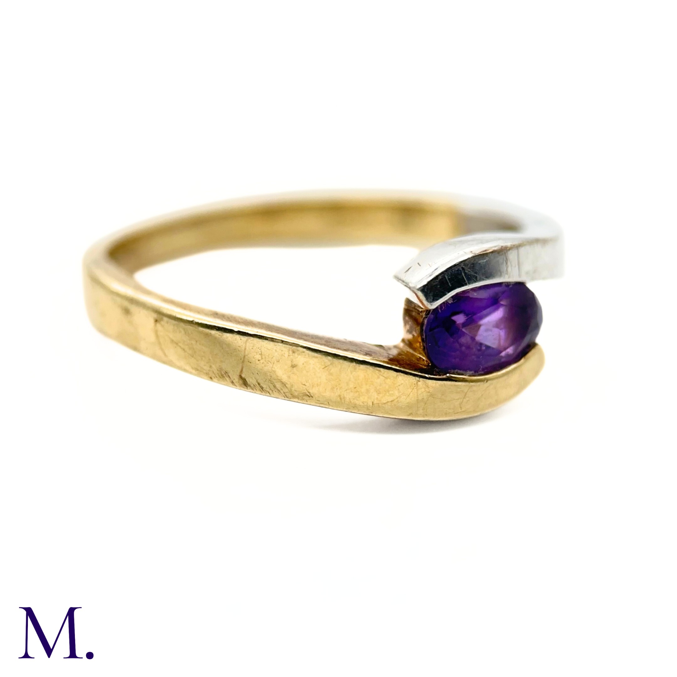 NO RESERVE - A Bi-Colour Gold and Amethyst Ring - Image 3 of 7