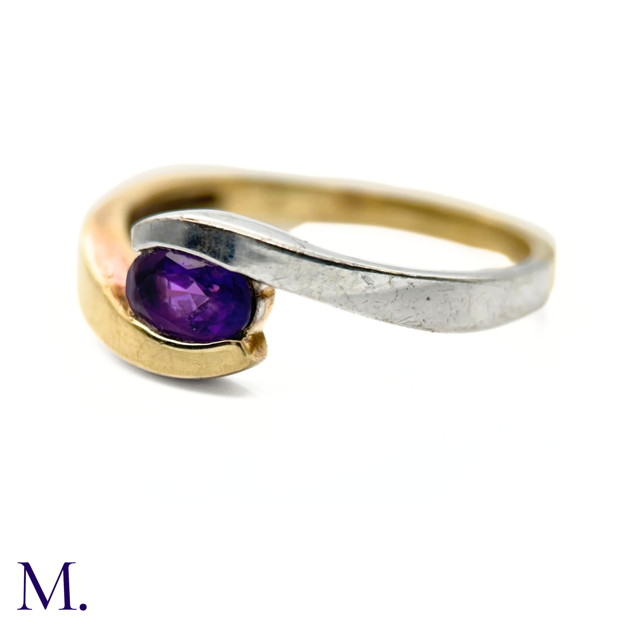 NO RESERVE - A Bi-Colour Gold and Amethyst Ring - Image 2 of 7