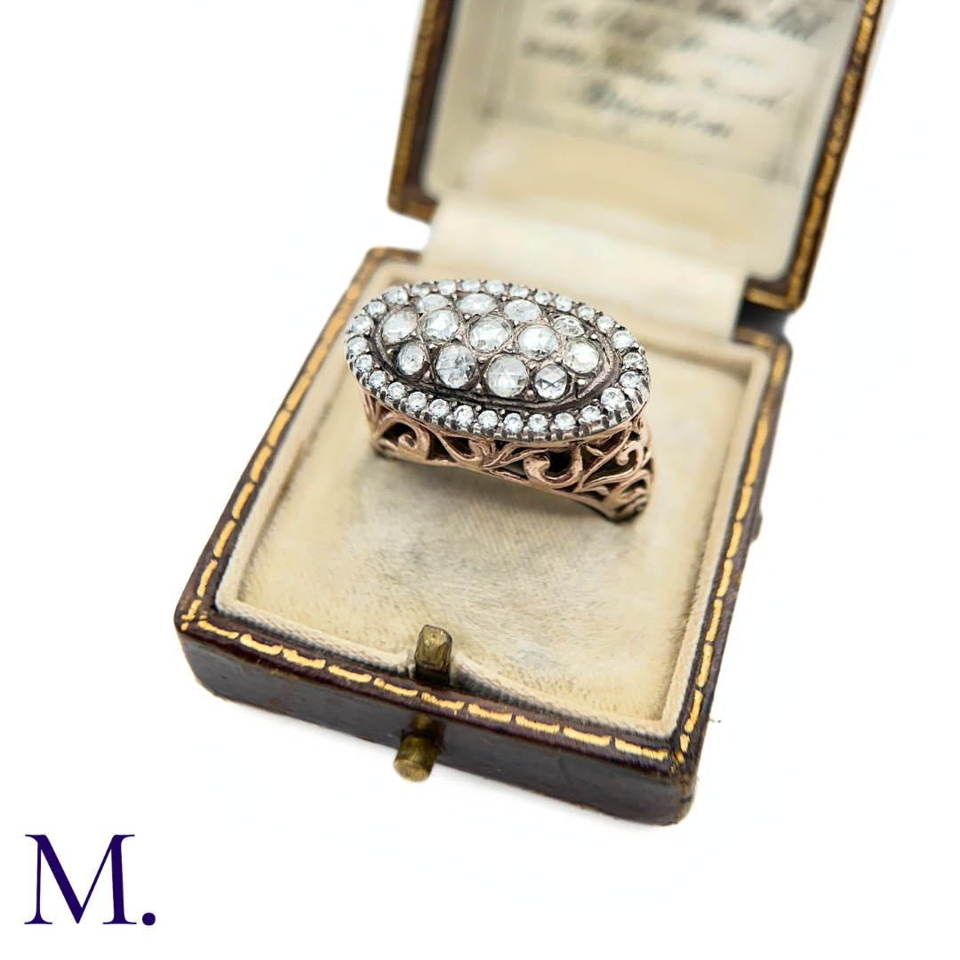 An Antique Diamond Cluster Open-Work Ring - Image 2 of 6