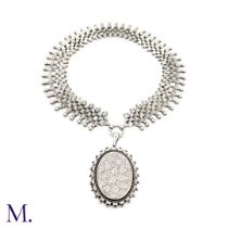 A Victorian Silver Locket and Collar