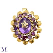 An Antique Amethyst and Pearl Pendant Brooch