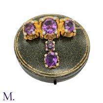 An Antique Amethyst and Pearl Drop Brooch