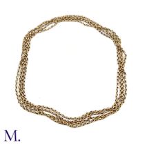 An Antique 9ct Rose Gold Long Guard Chain