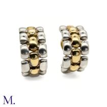 A Pair of Gold and Silver Earclips by Chopard
