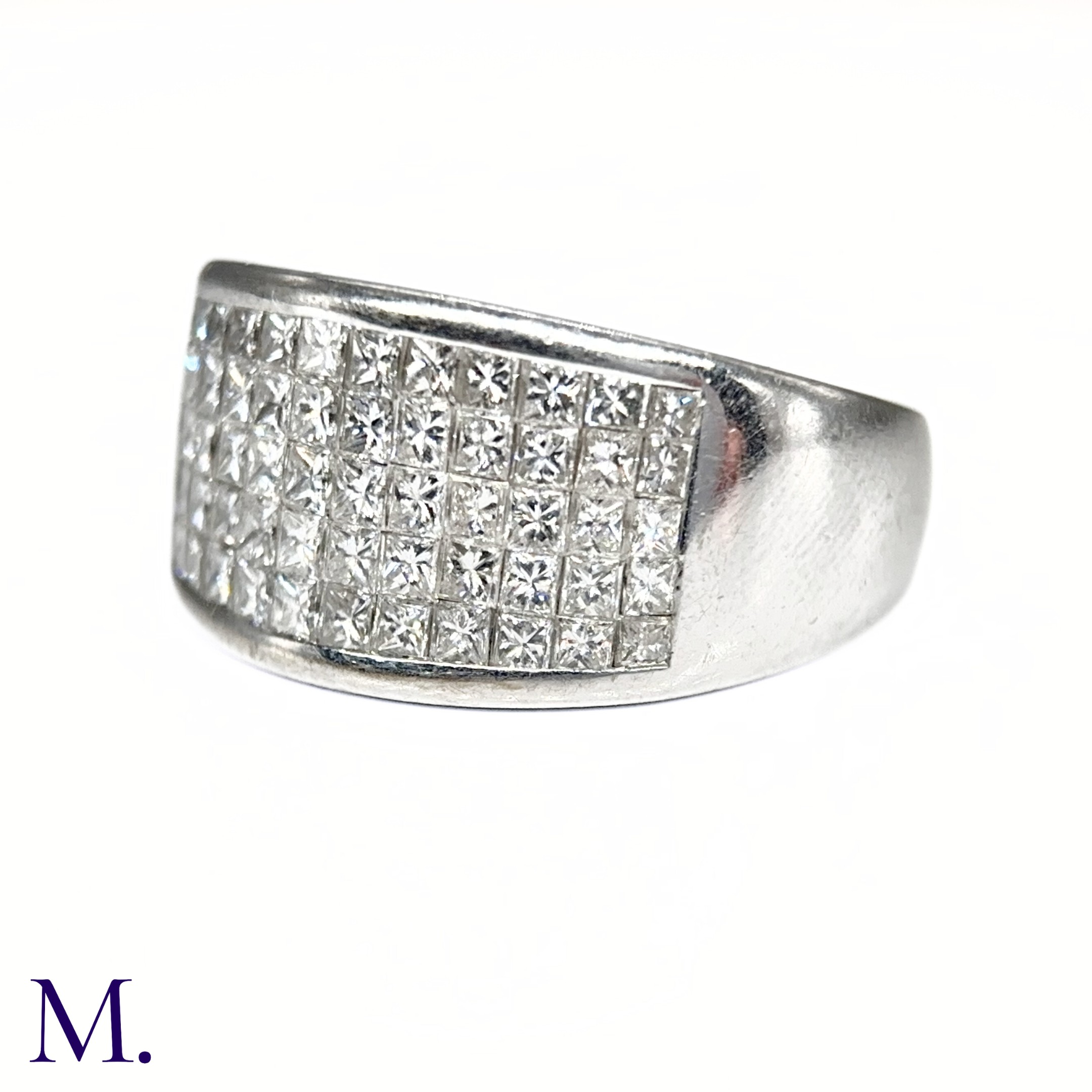 An 5-Row Asscher-cut Diamond Ring - Image 7 of 7