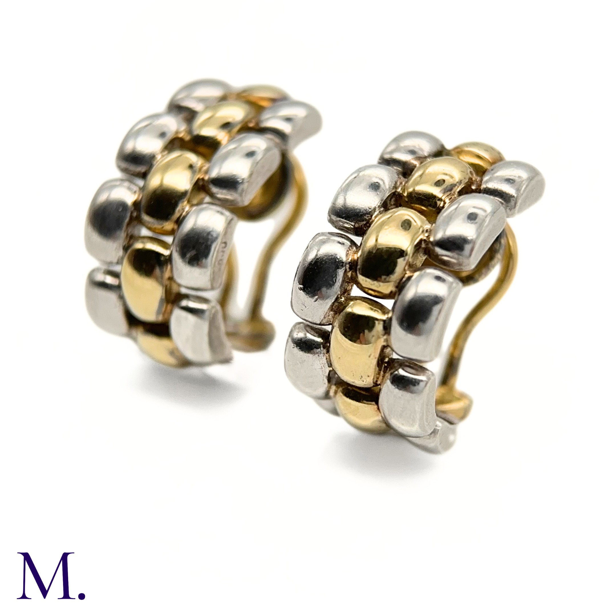 A Pair of Gold and Silver Earclips by Chopard - Image 3 of 4