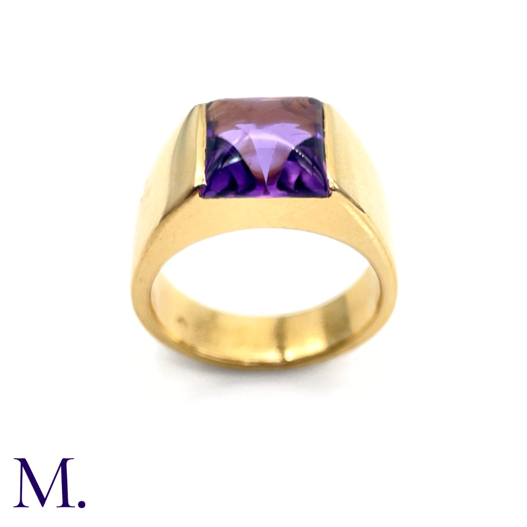 An Amethyst Tank Ring by Cartier - Image 6 of 7