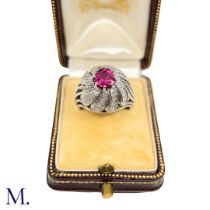 A French Ruby and Diamond Tourbillon Ring