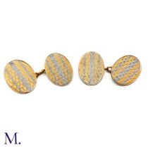 A Pair of 18ct Gold and Platinum Cufflinks