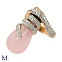 A Pink Quartz and Diamond Ring by Grisogno