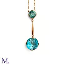 An Antique Zircon Pendant and Chain