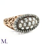 An Antique Diamond Cluster Open-Work Ring